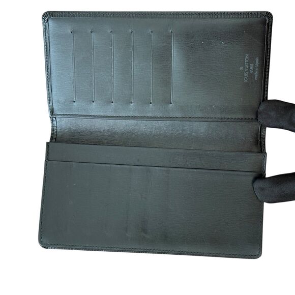 Authentic Louis Vuitton Men’s Epi Black Leather Long Wallet Brazza Card Holder - Picture 4 of 7
